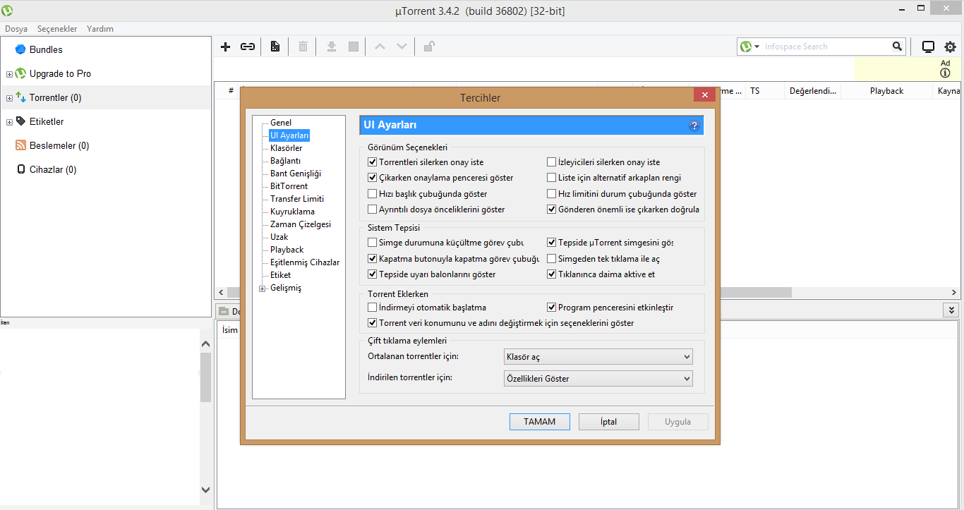 uTorrent Türkçe yama 1. ekran görüntüsü